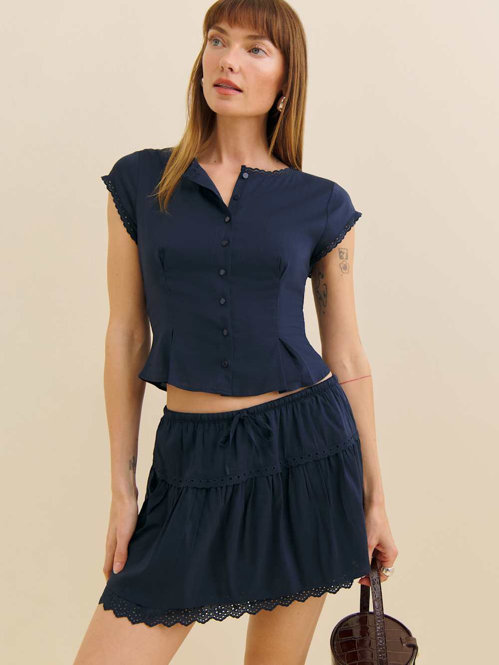 Reformation Valetta Two Piece - Navy