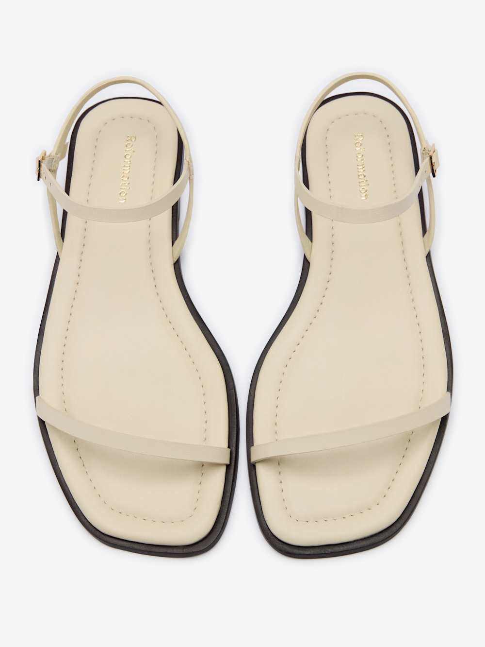 Reformation Lake Flat Sandal - Almond Leather