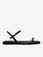 Reformation Lake Flat Sandal - Black Leather