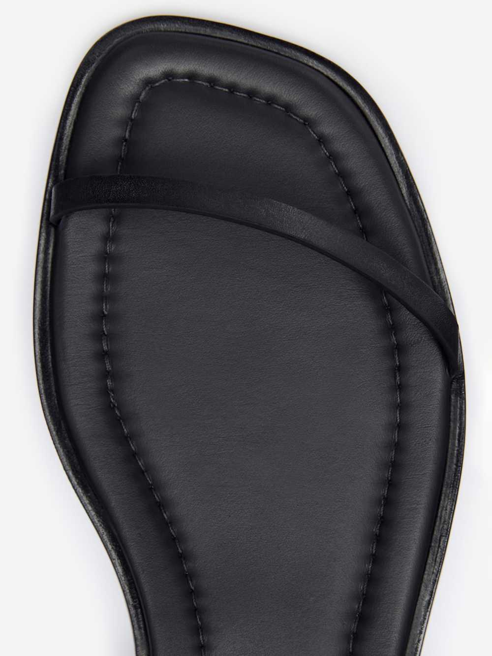 Reformation Lake Flat Sandal - Black Leather