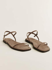 Reformation Lake Flat Sandal - Farro Suede