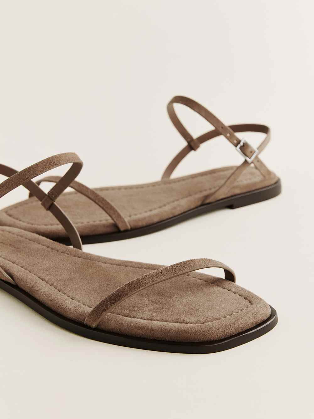 Reformation Lake Flat Sandal - Farro Suede