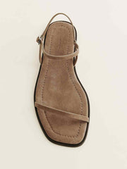 Reformation Lake Flat Sandal - Farro Suede