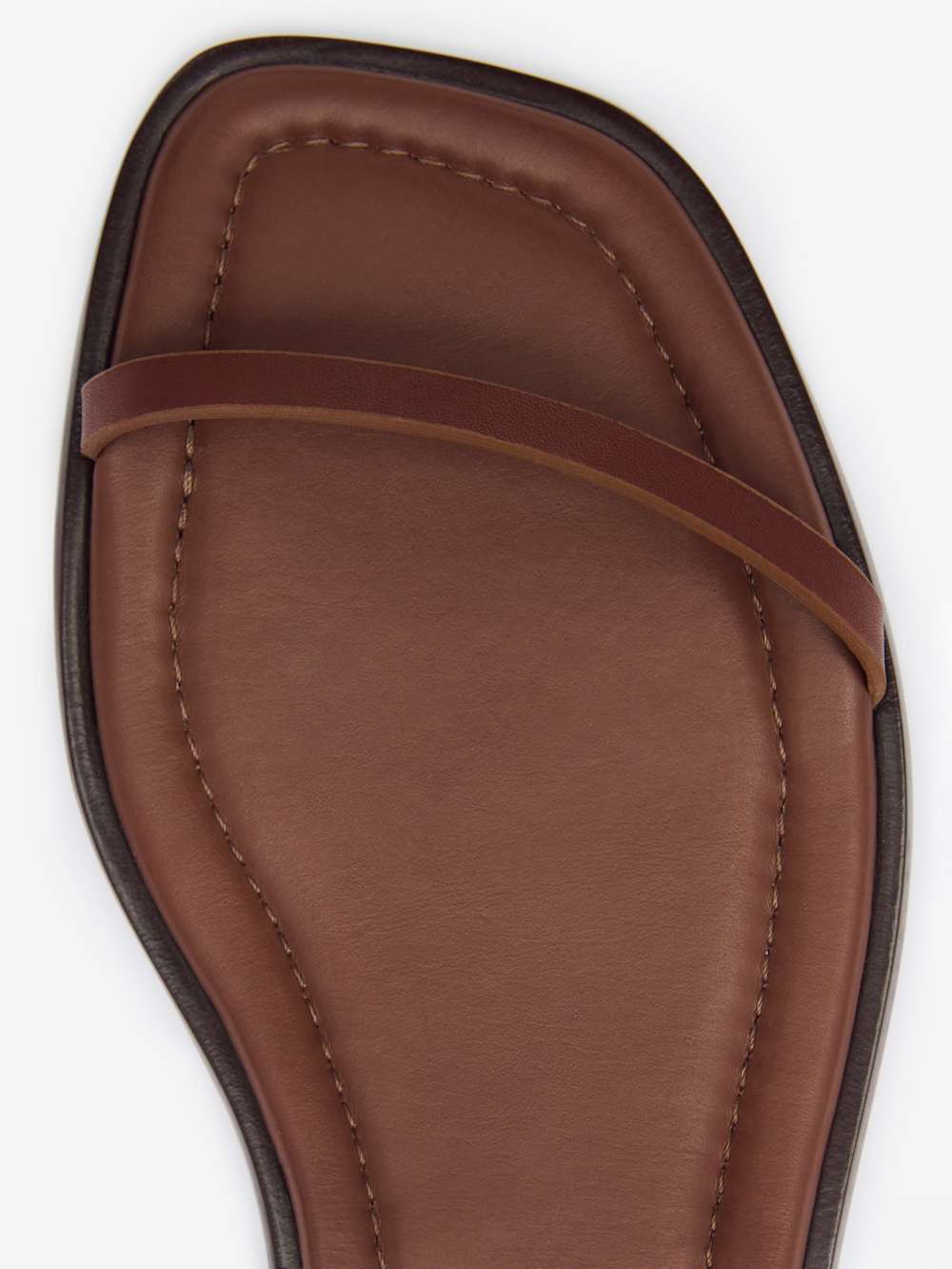 Reformation Lake Flat Sandal - Walnut Leather