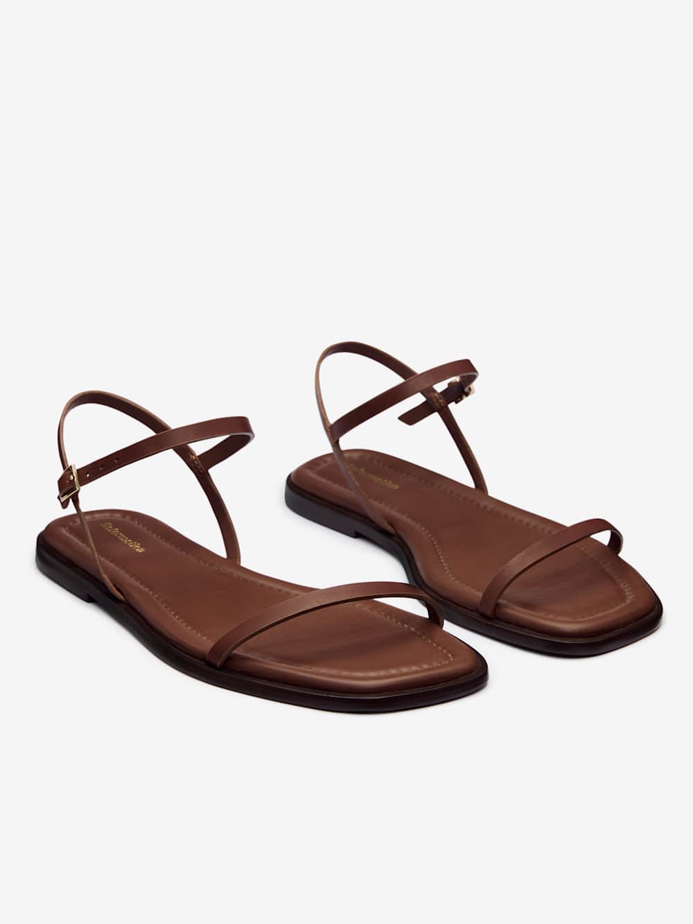 Reformation Lake Flat Sandal - Walnut Leather