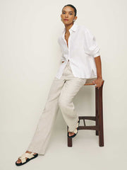 Reformation Andy Oversized Linen Shirt - White