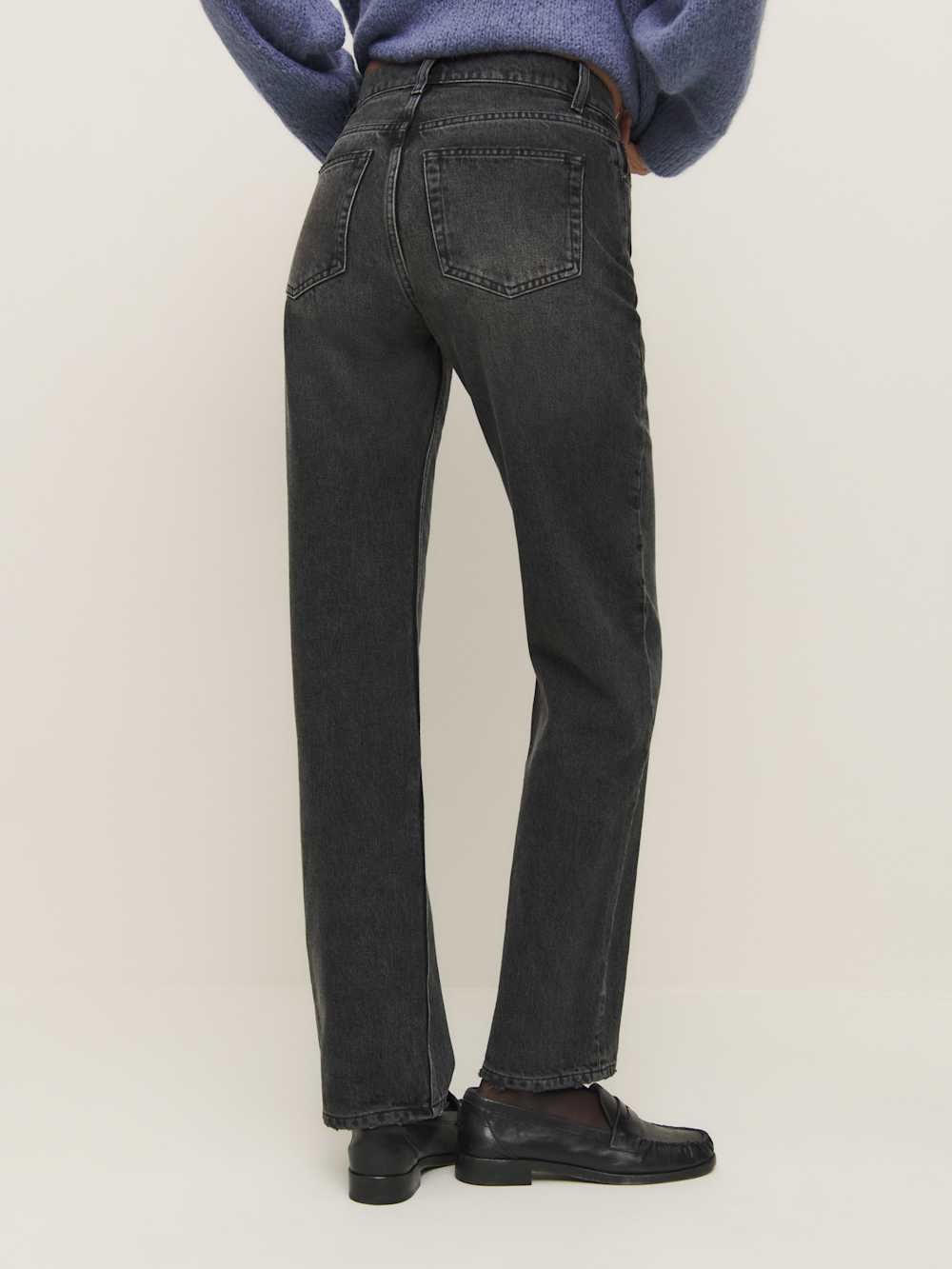 Reformation Abby Low Rise Straight Jeans - Trinity