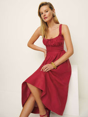 Reformation Petites Balia Linen Dress - Sundried Tomato