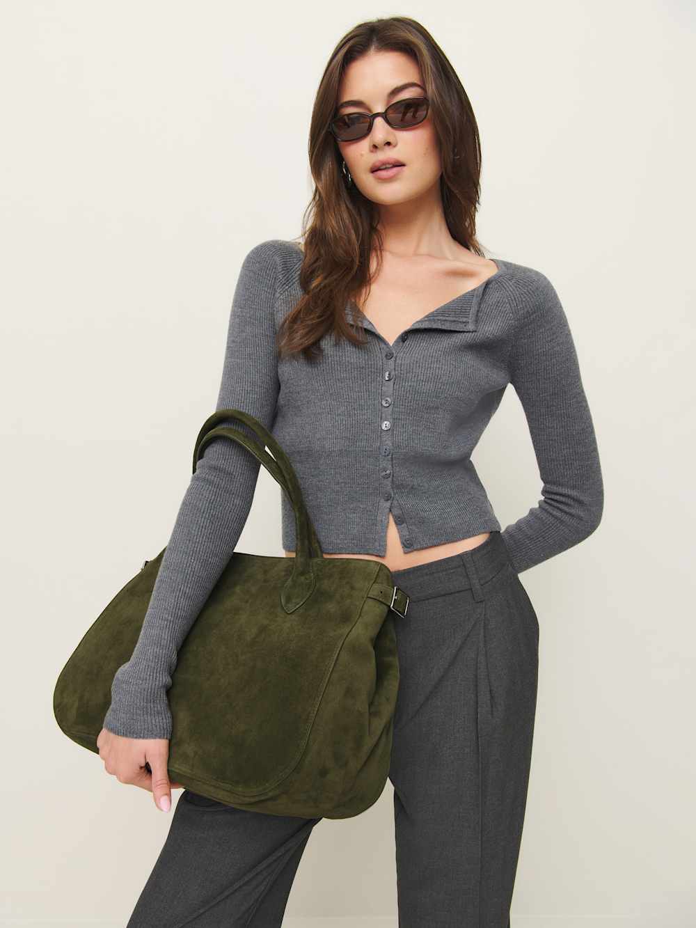 Reformation Oversized Patrizia Bag - Leccio Suede