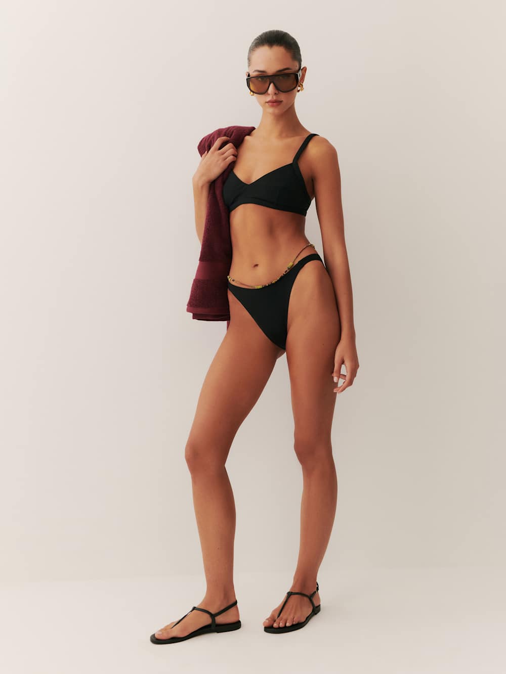 Reformation Volta Bikini Bottom - Black