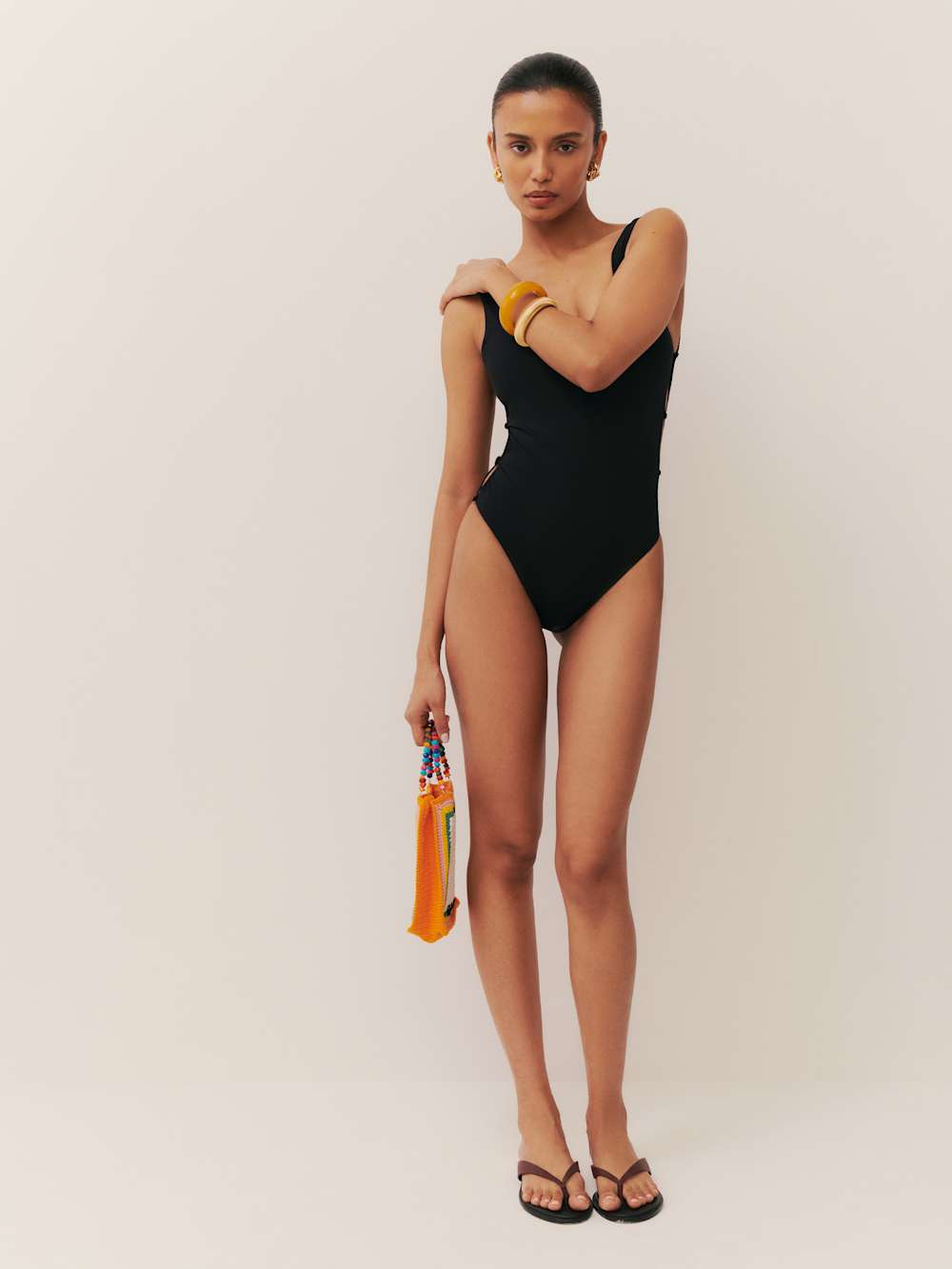 Reformation Posidonia One Piece Swimsuit - Black