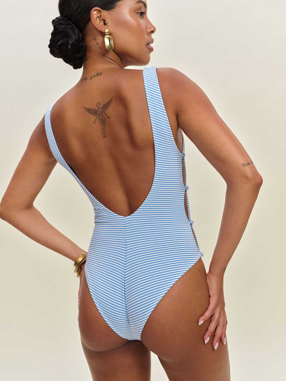 Reformation Posidonia One Piece Swimsuit - French Riviera Blue