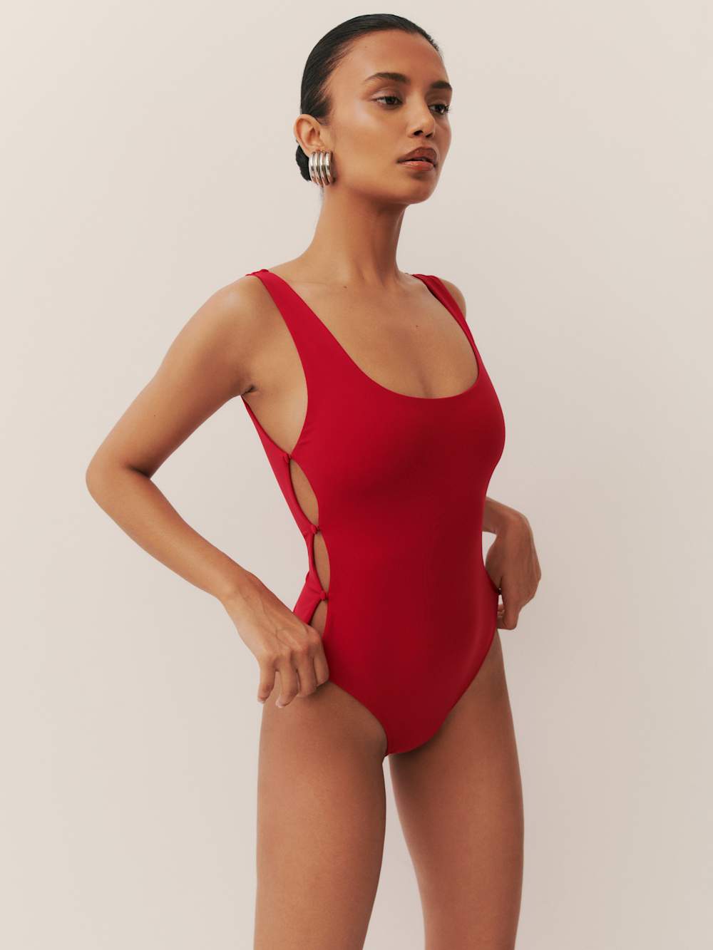 Reformation Posidonia One Piece Swimsuit - Lipstick