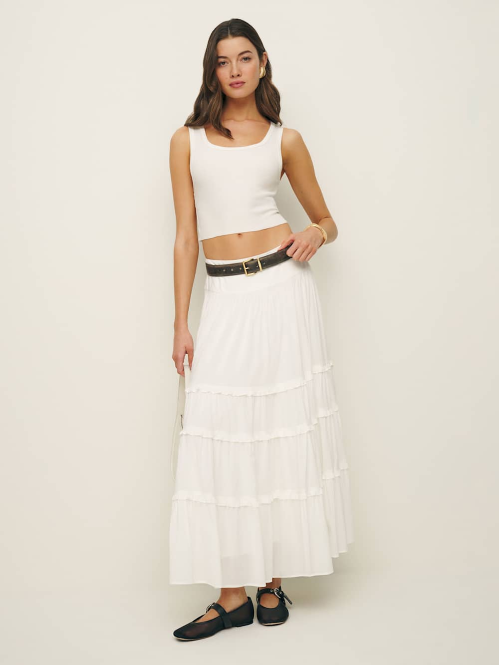 Reformation Evelina Skirt - Ivory