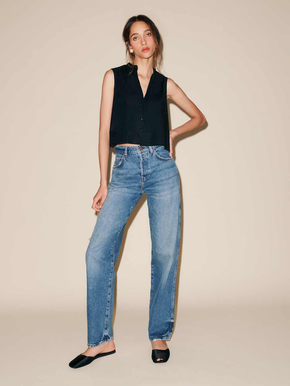 Reformation Stone Top - Black