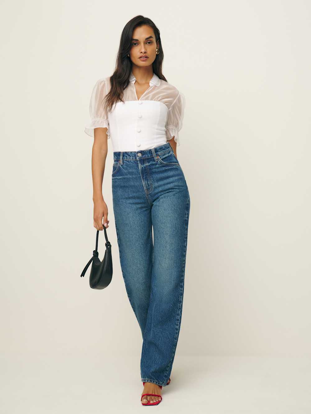 Reformation Avianna Linen Top - White