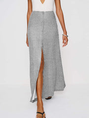 Reformation Andi Linen Maxi Skirt - Remy Check