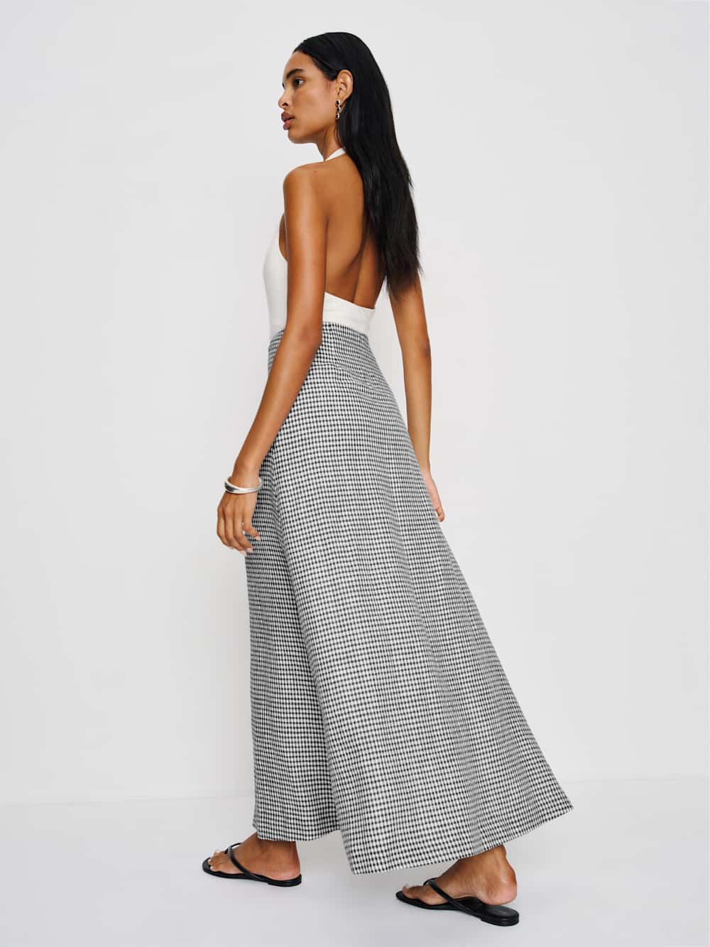 Reformation Andi Linen Maxi Skirt - Remy Check