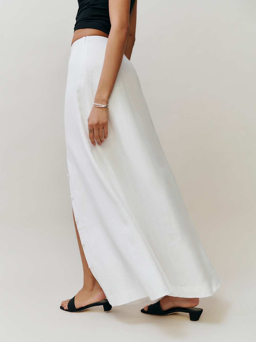 Reformation Andi Linen Maxi Skirt - White