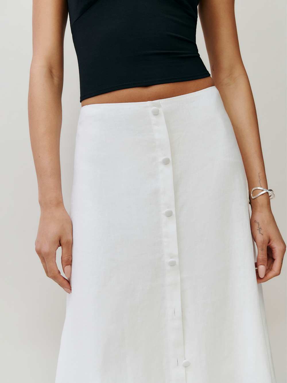Reformation Andi Linen Maxi Skirt - White