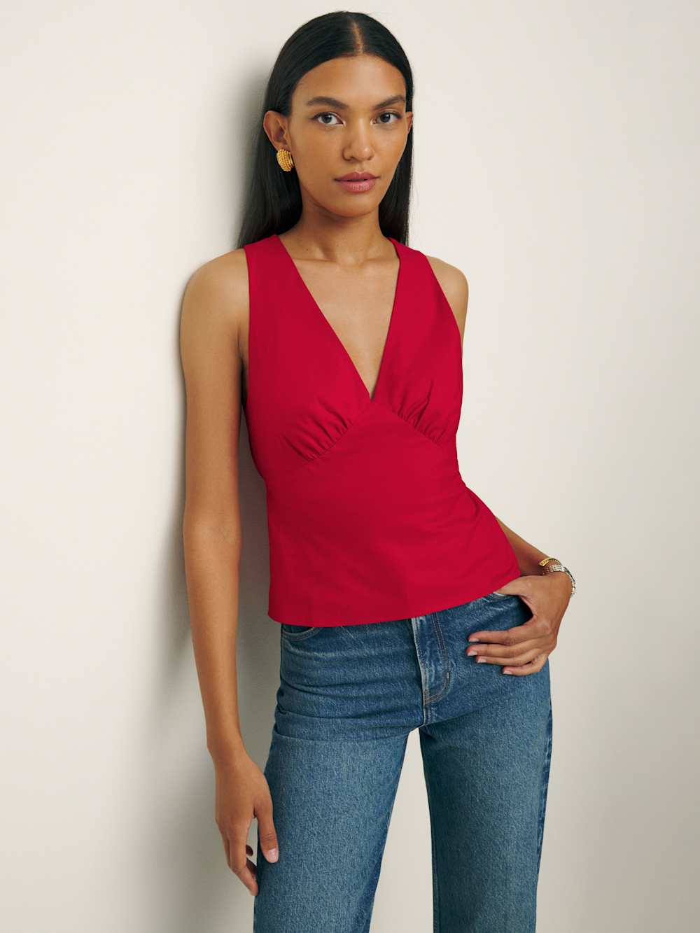 Reformation Meg Top - Lipstick