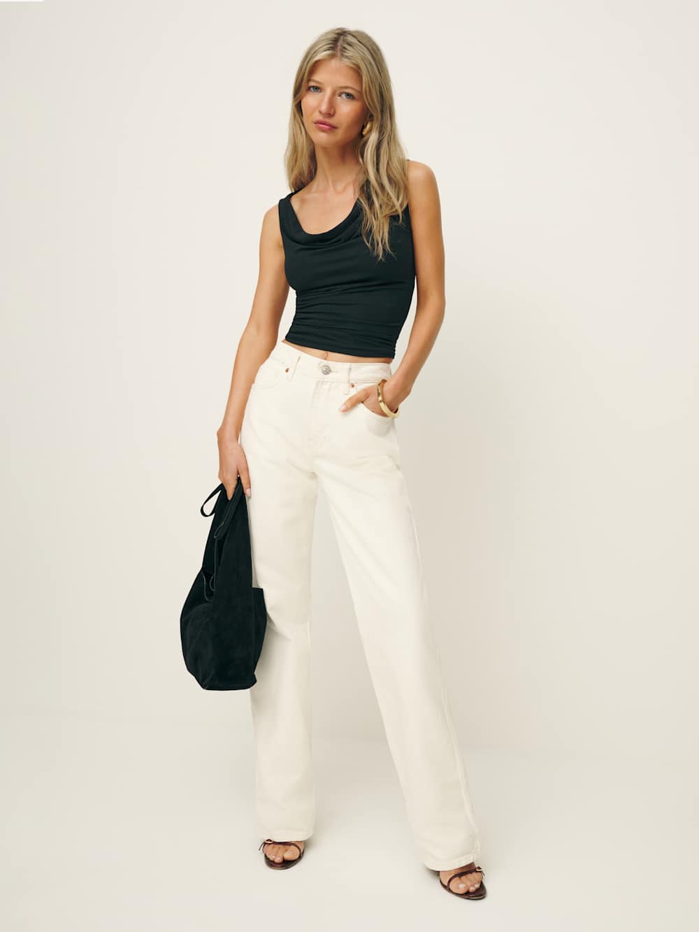 Reformation Darla Knit Top - Black
