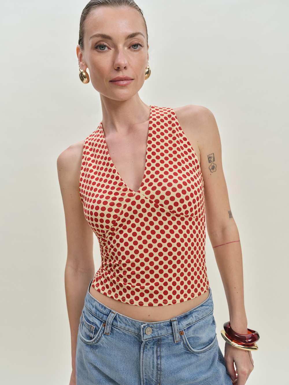 Reformation Bowie Knit Top - Pamplona Dot