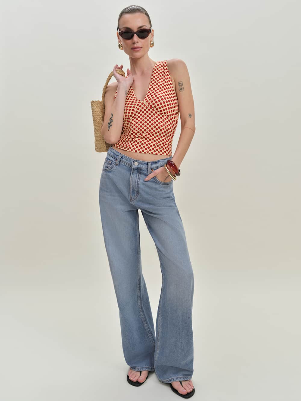 Reformation Bowie Knit Top - Pamplona Dot