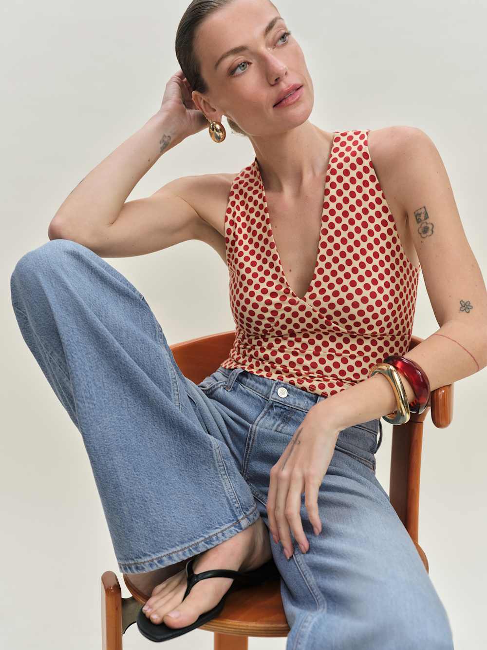Reformation Bowie Knit Top - Pamplona Dot