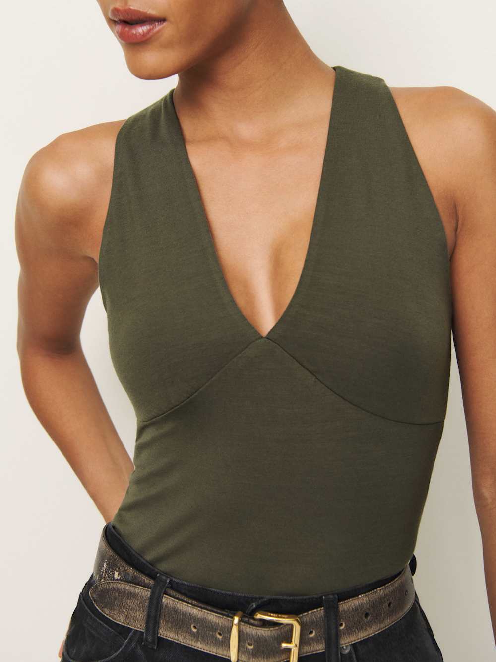 Reformation Bowie Knit Top - Pine Tree