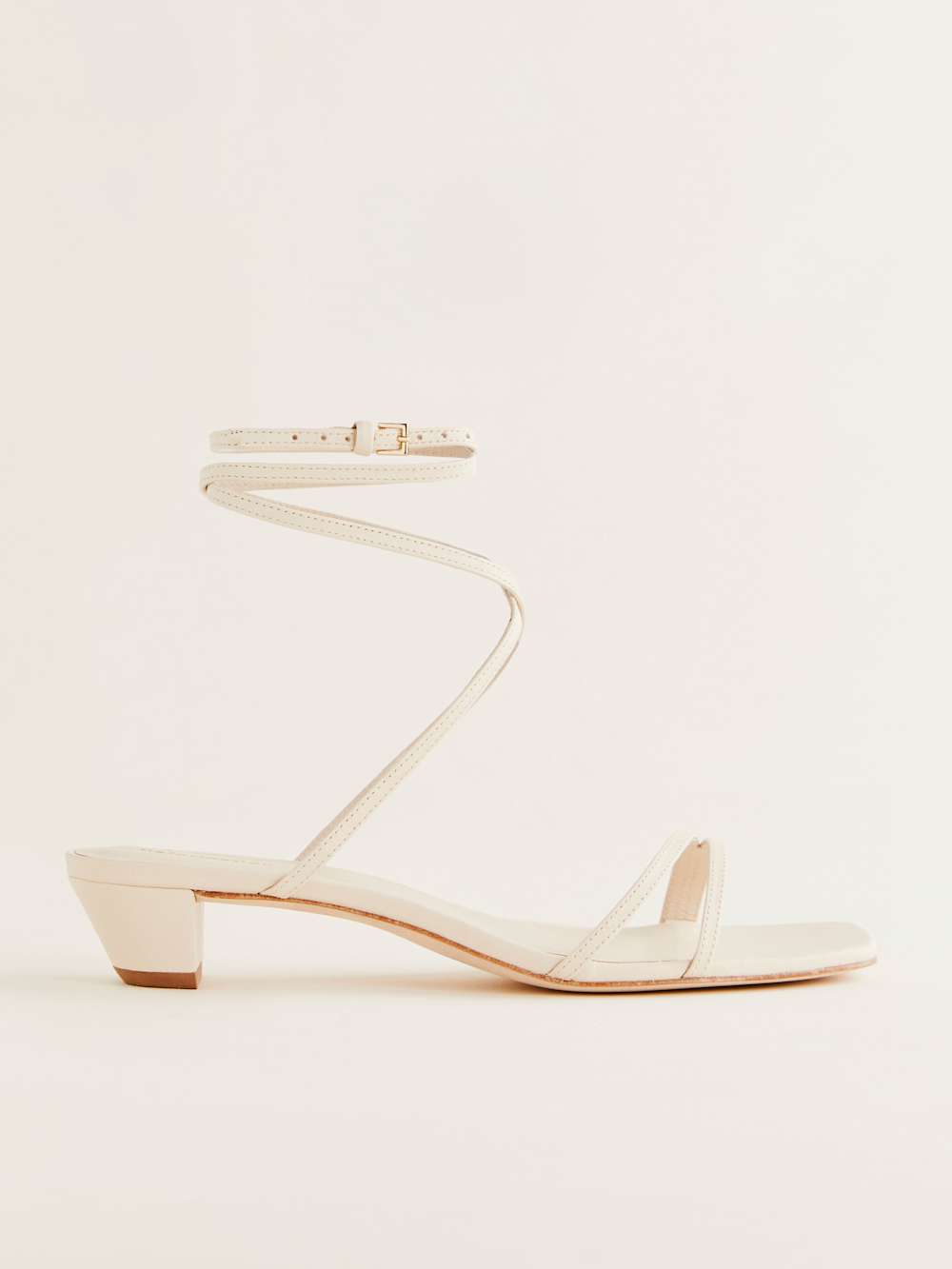 Reformation Alice Heeled Sandal - Almond Leather