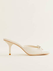 Reformation Clementine Heeled Mule Sandal - Almond Leather