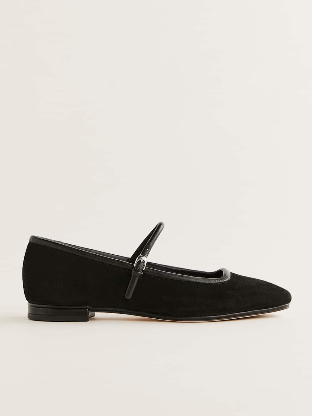 Reformation Charlie Ballet Flat - Black Suede