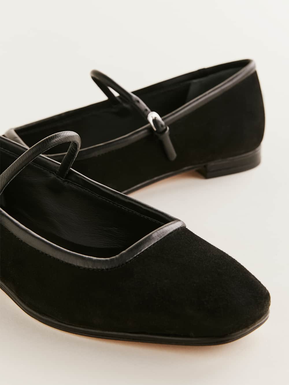 Reformation Charlie Ballet Flat - Black Suede