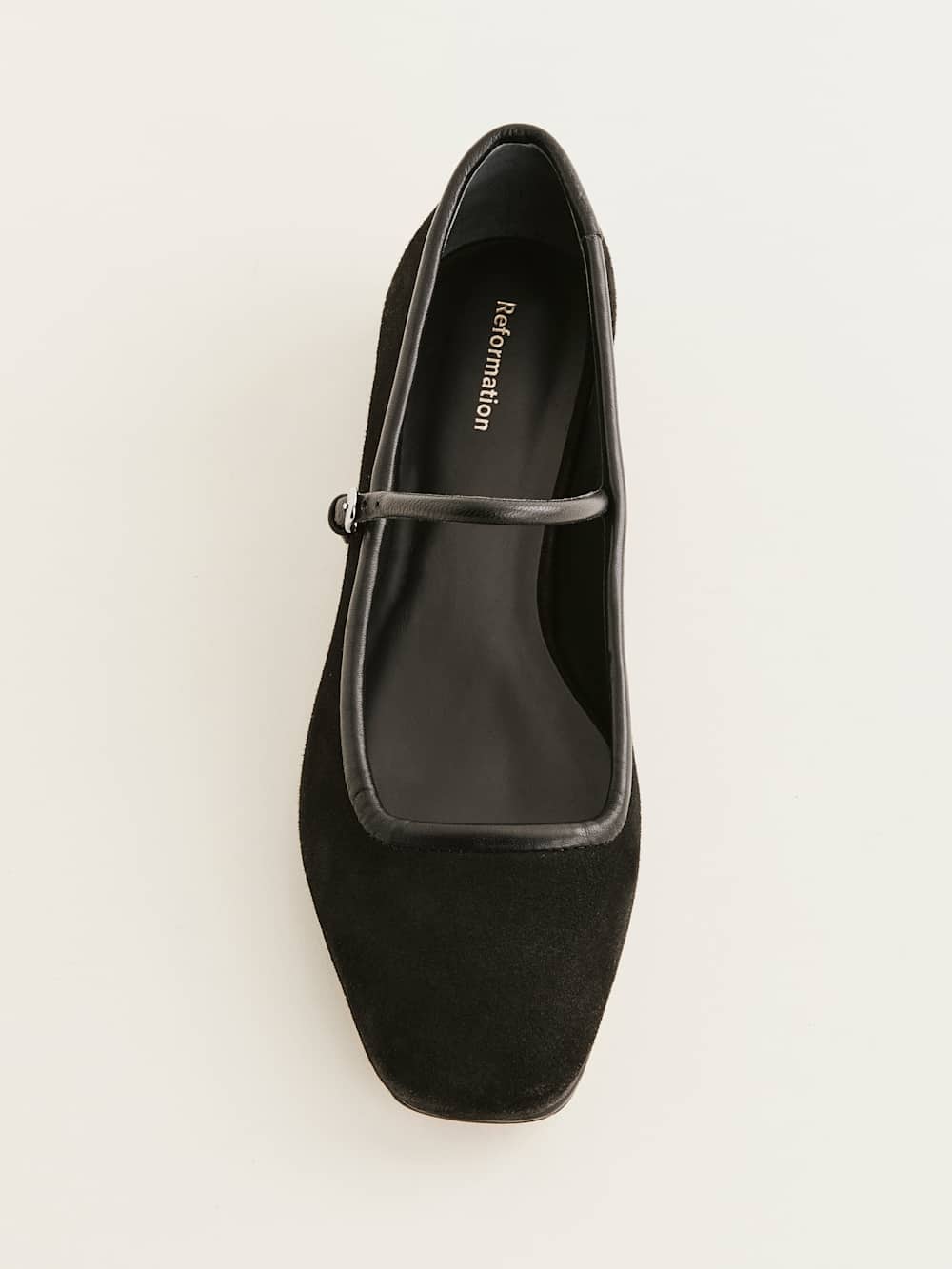 Reformation Charlie Ballet Flat - Black Suede