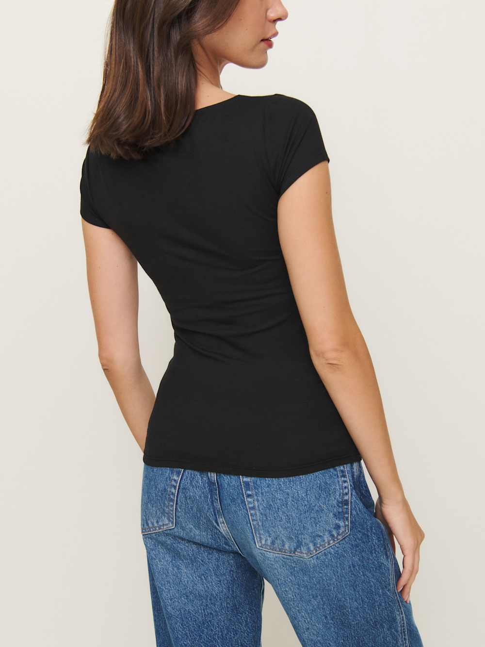 Reformation Bardot Knit Top - Black