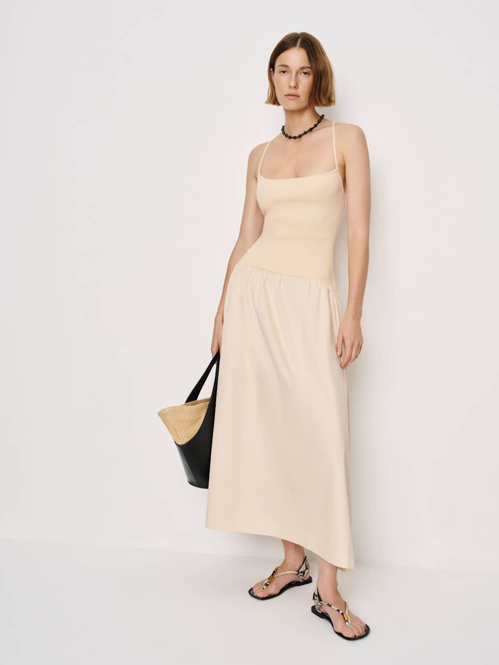 Reformation Ginny Cotton Sweater Dress - Sugar