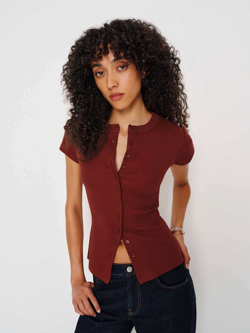 Reformation Raelynn Knit Top - Chianti