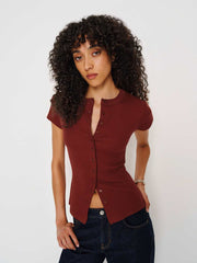 Reformation Raelynn Knit Top - Chianti