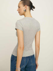 Reformation Raelynn Knit Top - Heather Grey