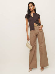 Reformation Raelynn Knit Top - Mole