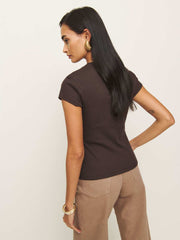 Reformation Raelynn Knit Top - Mole