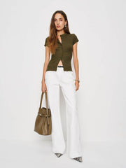 Reformation Raelynn Knit Top - Dark Olive
