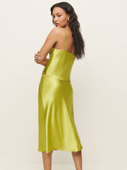 Reformation Sia Silk Two Piece - Algae Bloom