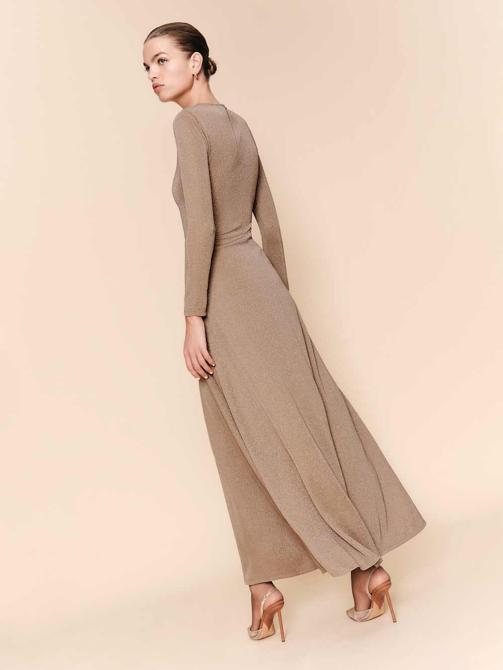 Reformation Kori Knit Dress - Beige Sparkle