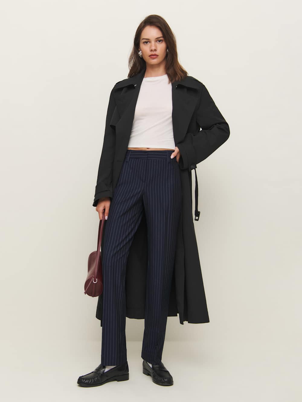 Reformation Kelly Low Rise Pant - Midnight Stripe