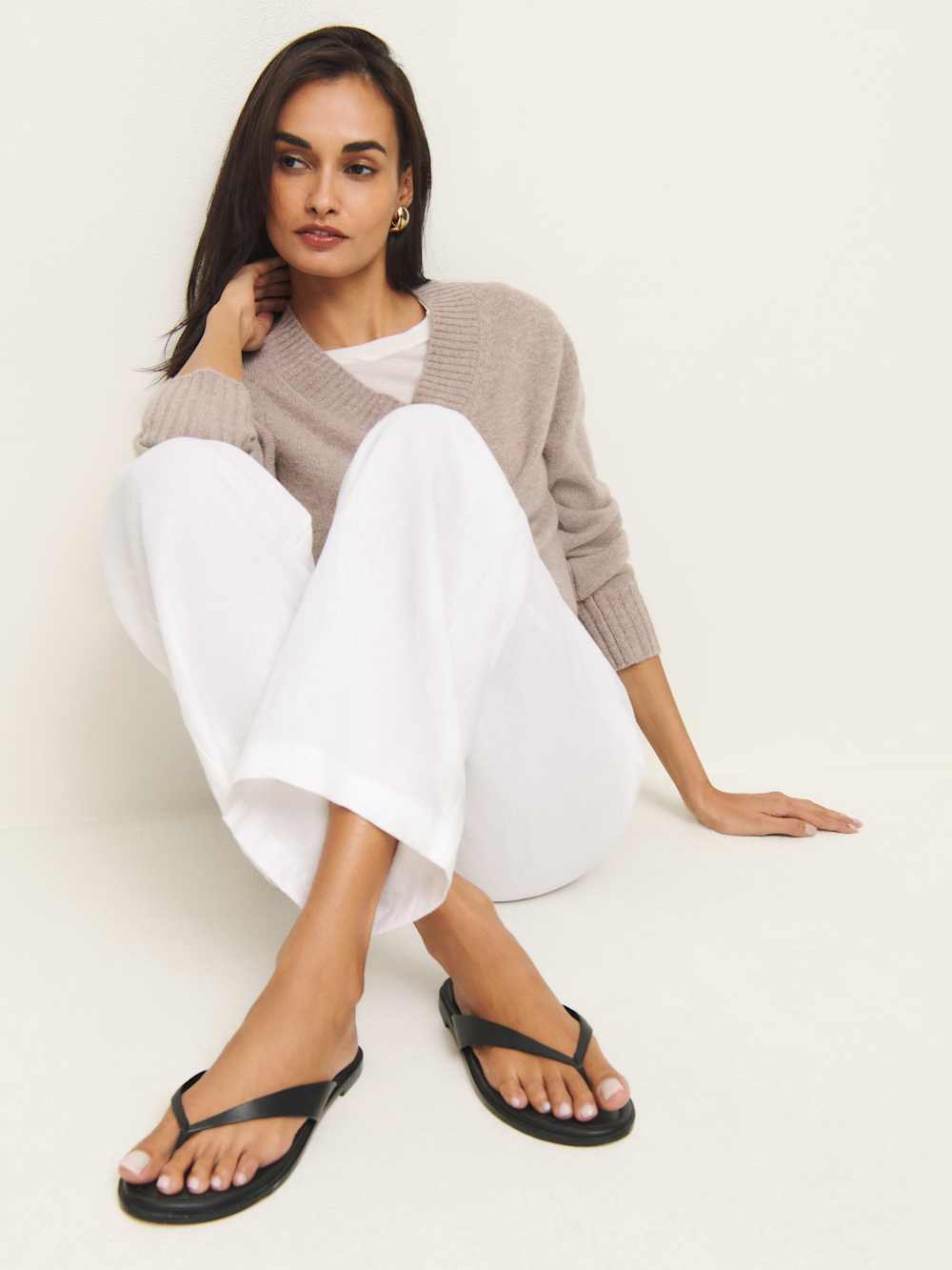 Reformation Jessie Thong Sandal - Black Black