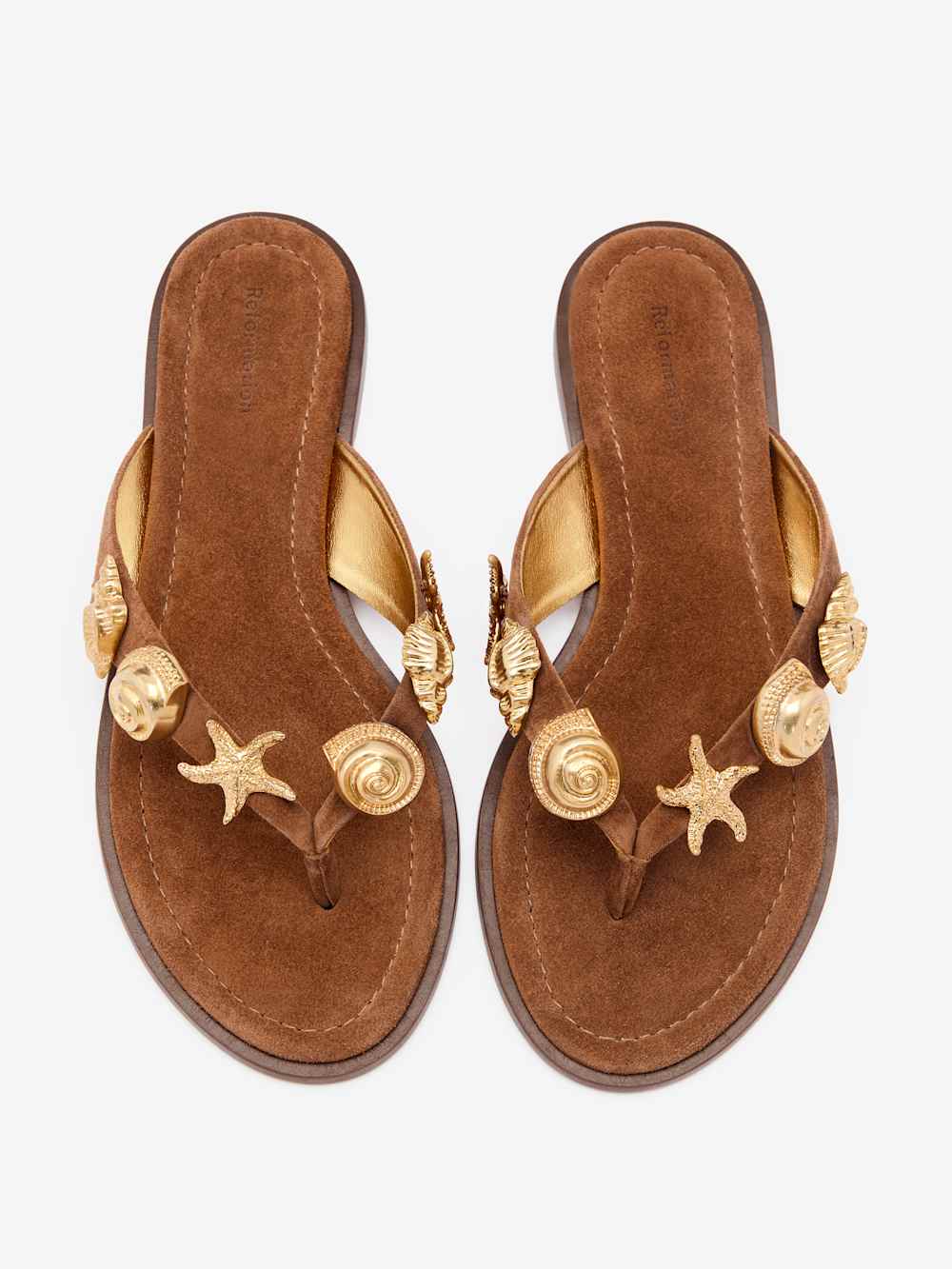 Reformation Jessie Thong Sandal - Rum Suede Shells