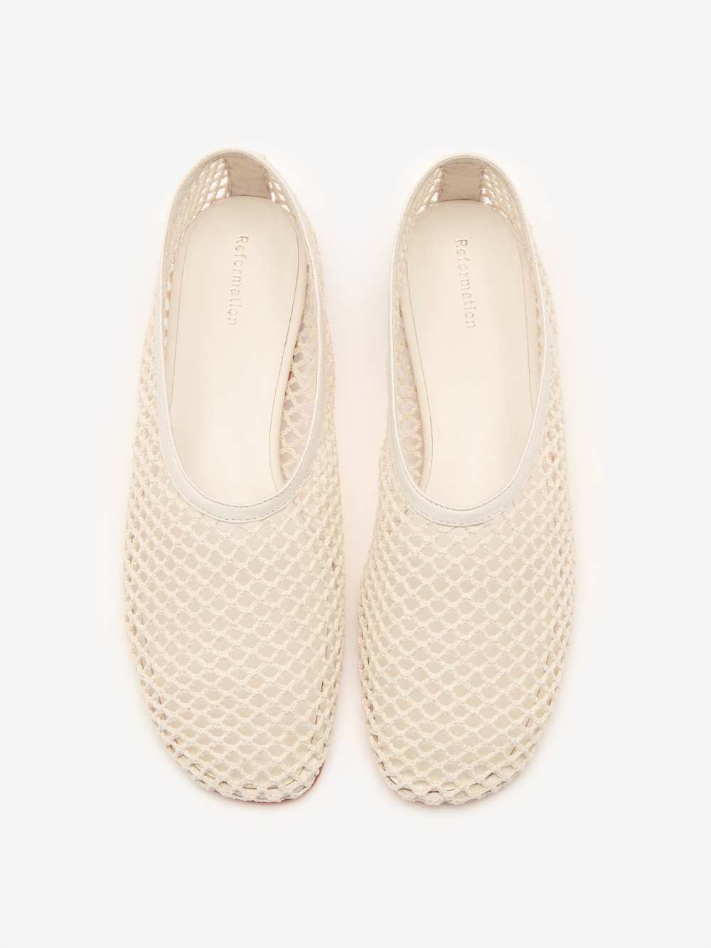 Reformation Britt Ballet Flat - Ivory Crochet