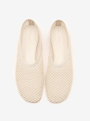 Reformation Britt Ballet Flat - Ivory Crochet